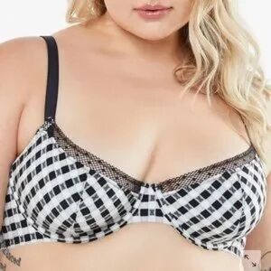 Checkered Black and White Bra